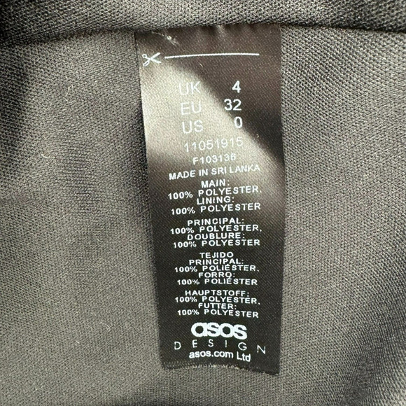 ASOS Design Size 0 Black Mini Dress Sheer Long Sleeves Lined Corset Swiss Dot - Picture 4 of 8